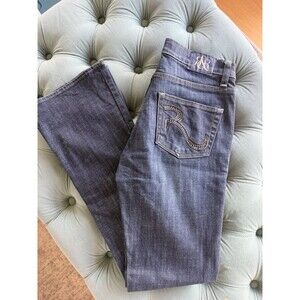 Rock & Republic Kasandra Womens Rhinestones  Blue Stretch Bootcut Jeans Size 4 M